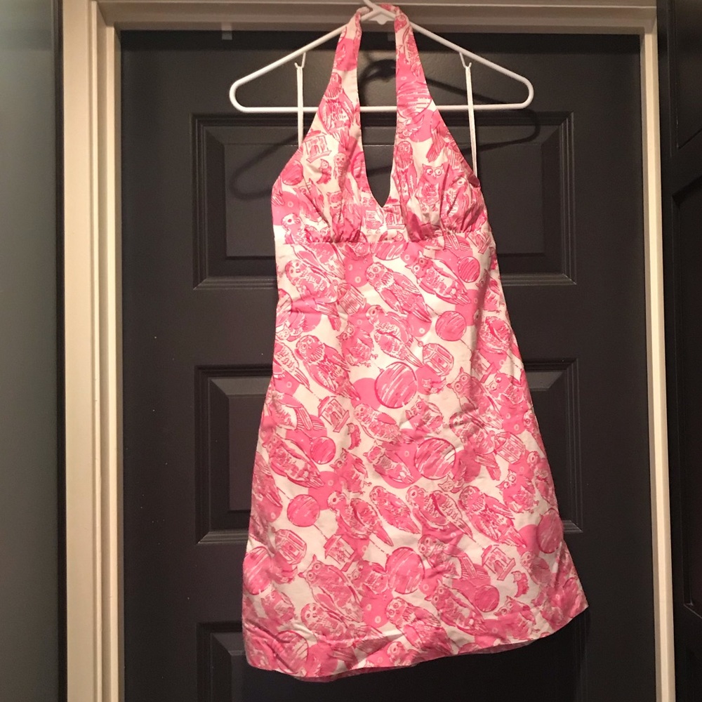 Lilly Pulitzer owl print halter dress